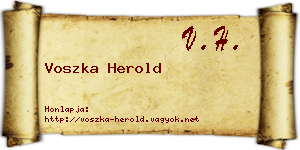 Voszka Herold névjegykártya